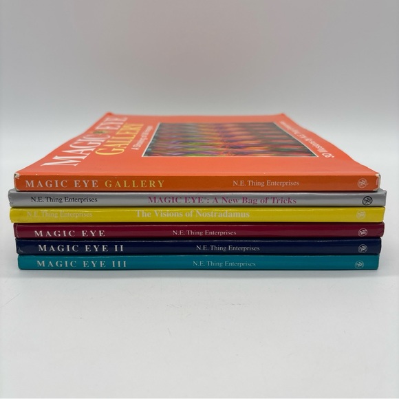 Lot of 6 Magic Eye Hardcover Softcover Books - 1-3, Gallery, Nostradamus Tricks - Picture 3 of 9